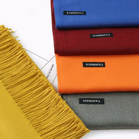 Unisex Korean Style Solid Color Imitation Cashmere Scarf Shawl for Autumn Winter