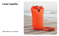 Buoyancy Support Swimming Safety Buoy with Dry Bag Waterproof Storage Tow Buoy High Visibility for Triathlon Training, Rafting, Kayaking