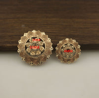 Vintage Style Lotus Charm Pendant for Hairpins and Jewelry Making, Cast Copper Gold/Silver Tone