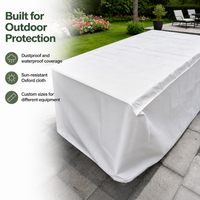 White Lawn Mower Cover, Riding Lawn Mower Cover for Outdoor Storage, Zero Turn Mower Cover Waterproof Dustproof Oxford Cloth