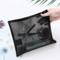 Mesh Cosmetic Bag Large Capacity Breathable Travel Toiletry Organizer