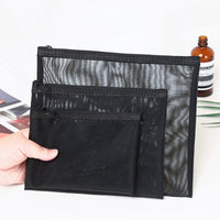 Mesh Cosmetic Bag Large Capacity Breathable Travel Toiletry Organizer