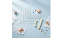 Ruler with Paper Knives Engraved L-Shaped Ruler Compact Measuring Tool for Crafting