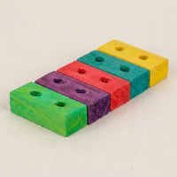 DIY Bird Toys Making Parts with Parrot Wood Blocks, Colorful Pre-Drilled Wooden Material for Enrichment, Macaws and African Grey Chewing Supplies
