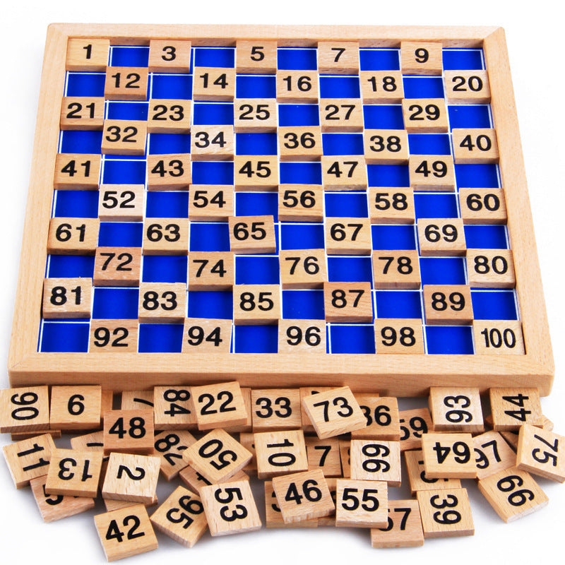 Montessori 1-100 Consecutive Number Board Wooden Math Learning Toy for Kids