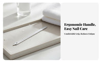Stainless Steel Nail File Washable Stainless Metal Fingernail File Sturdy Double-Sided Nail for Women, Adults, Mobile, Travel, Pedicure