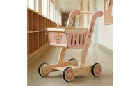 Shopping Cart Pusher Stable Frame Push Cart Pusher Pink for Children