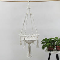 Cat Lounger with Macrame Basket Handmade Cat Lounger Furniture Boho Cozy for Cats, Apartments, Window