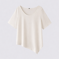 T Shirts for Women in Extended Sizes with Round Neck and Short Sleeves, Ladies Tshirts in Loose Fit, Casual Tops