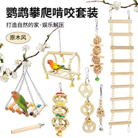 Parrot Toy Set with Swing, Perch, and Climbing Ladder