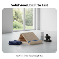 Foldable Design Folding Leg Stretching Board Non-Slip Base Solid Wood Stretch Board Heavy-Duty Construction Adjustable Calf Stretcher High Weight Capacity for Athletes, Beginners, Seniors, Physical Treatment, Home Gym, Office
