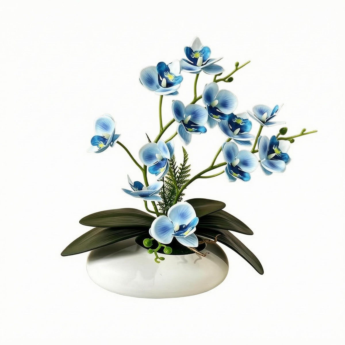Phalaenopsis Tabletop Flowering Plant Decor 12-Blossom Flowering Plant Bonsai Photography Prop Film Material