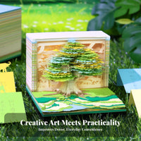 Creative Gift Treehouse Light up Calendar Decorative Ornament 3D Tear-Away Calendar Finely Carved for Students, Adults, Home Decor, Bedroom
