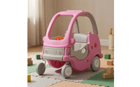 Cartoon Push-Along Car Quiet Wheels Silent Wheel Push-Along Car Open Child-Friendly Seating Vehicle for Children