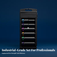 1/2 Inch Drive Impact Set Thick-Walled Design Heavy Duty Pneumatic Set Portable Storage Case for DIY Enthusiasts, Tire Changing, Garage