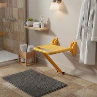 Wall Mounted Folding Shower Stool Foldable Engineered Wall Mounted Folding Shower Stool Waterproof Mobility Aid for, Patients, Entryway, Hallway
