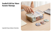 Clear badge Storage Container Transparent Clear-Lid Collectible Case debrisresistant