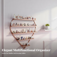 Space-Saving Heart-Shaped Nail Polish Holder Easy to Install Heart-Shaped Shelf Set Large Capacity Display Rack Sturdy Construction for Salon Owners, Beauty Enthusiasts, Dressing Room, Retail Shop, Bedroom, Home