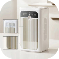 Compact Mini Evaporative Air Cooler Humidifying Desktop Cooler with Water Tank Rechargeable Mist Fan with Digital Display Quiet for Office Workers, Study Desk