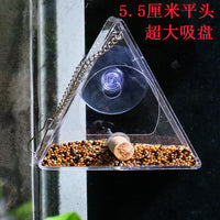 Acrylic Window Bird Feeder with Suction Cups or Hanging Chain, Transparent Triangle Design for Outdoor Bird Watching