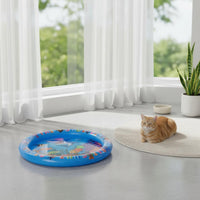 Blue Base Shark Pet Water Bed Interactive Inflatable Pet Water Bed Enrichment Inflatable Cooling Pad Portable for Pets