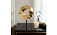 Geometric Tabletop Contemporary Design Abstract Metal Sculpture Gold Abstract Statue for Entryway