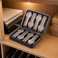 Zippered 8 Slot Watch Case Portable Travel Watch Case Compact Organizer Leather for Travelers, Drawer, Dresser