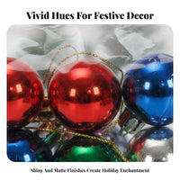 12 Pieces Miniature Bauble Set bright hues Holiday Decoration for Hotel Lobby