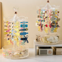 360 Degree Rotation Rotating Hair Clip Organizer Space Saving Rotating Hair Accessory Stand Decorative Acrylic Clip Display Stand Long-Lasting for Children, Vanity