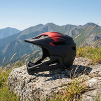 Vented Full-Face Cycle Helmet Aerodynamic Helmet with Chin Guard Breathable Comfortable for Mountain Biking