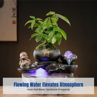 Feng Shui Water Wheel Decoration, Circulating Water Ceramic Desktop Ornament, Office, Living Room, Random Design