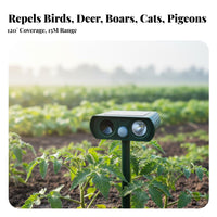 Flashing Light Creature Scarer Wide Coverage Solar Powered Acoustic Solar Acoustic Creature Waterproof