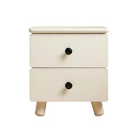 Modern Design 2-Drawer Bedside Chest 0 Formaldehyde Added Bedroom Furniture Rounded Corners Nightstand Spacious Storage for Children, Families, Homeowners, Guest Room, Nursery