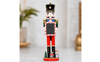 Nutcracker with Message Board Decorative Nutcracker with Blackboard Collectible Holiday Decoration for Mantel, Entryway