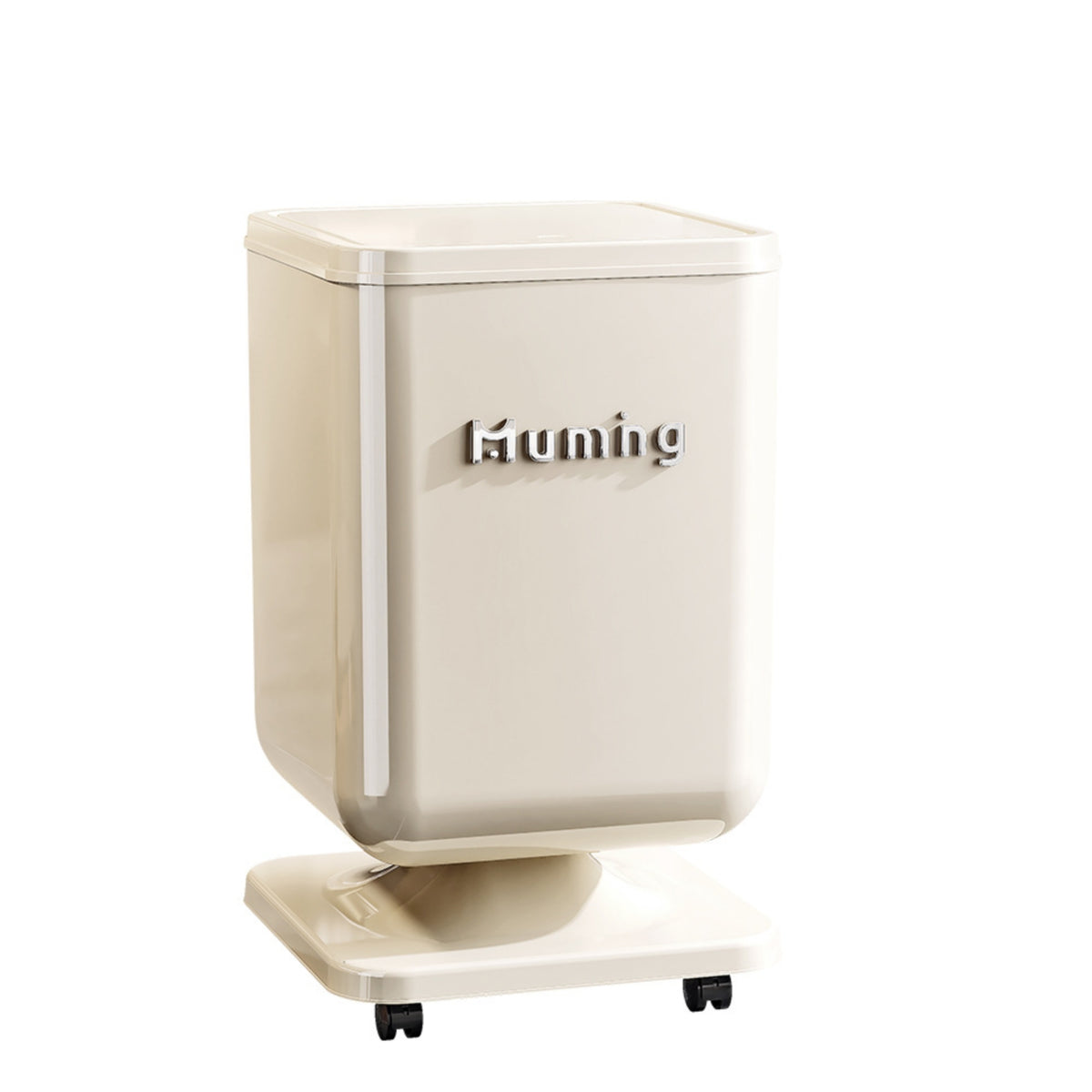 Wheeled Trash Can with Lid Modern Trash Can with Wheels Large Garbage Bin with Wheels Glossy for Bedroom