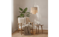 Handmade Pendant Lampshade with Fringe Woven Macrame Lampshade Knotted Bohemian Hanging Lamp Natural for Bedroom