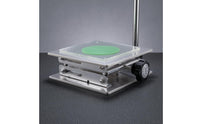 Stainless Steel Scissor Lift Platform Square Top Manual Lifting Platform Polished Finish Laboratory Lift Stand Green Pad for Scientists, Equipment Setup