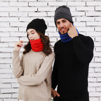 Outdoor Double-Layer Fleece Neck Warmer for Men and Women, Multifunctional Winter Headwear, Windproof Scarf and Hat