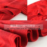 Custom Logo Red Scarf for New Year Celebrations and Gifts, Imitation Cashmere Embroidered Shawl