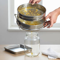 Extendable Arms Double Layer Honey Filter Fine Filtration Double Sieve Honey Strainer Food Grade for Beekeepers, Apiary
