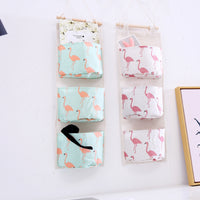 3-Tier Cotton Linen Wall Hanging Storage Bag for Dorm Room and Door