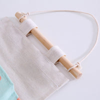 3-Tier Cotton Linen Wall Hanging Storage Bag for Dorm Room and Door