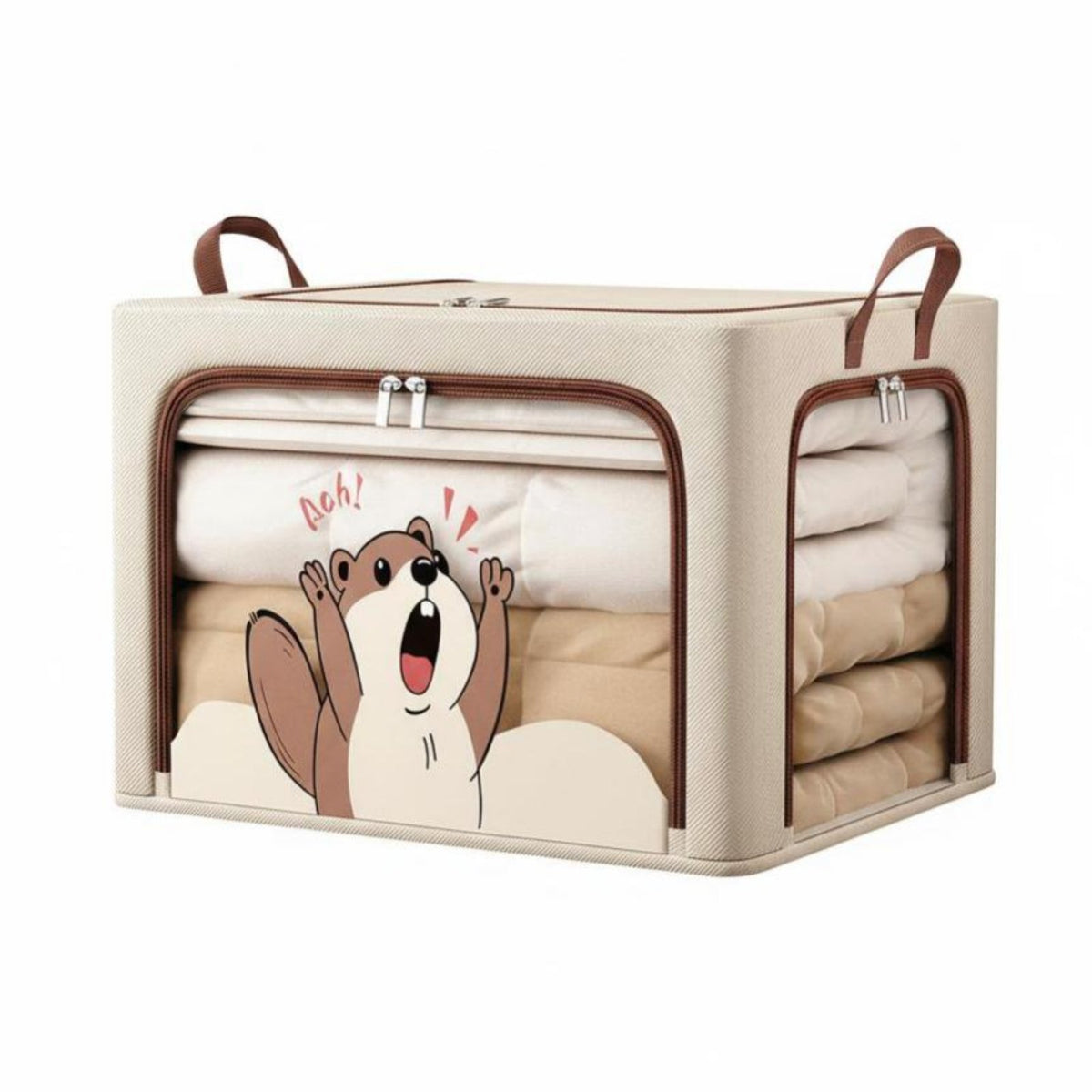 Large Capacity foldable Clothing Box Foldable Design Lidded Cube with transparent panel Reinforced Handles Household Storage Stackable for Students, Families, homeowners, Bedroom, Dorm Room, Under Bed, Office