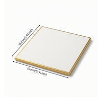 5 Pieces Shikishi Board with Gold Border Cotton Artist Signature Board Blank Art Card White for Artists, Autographs, Sketching