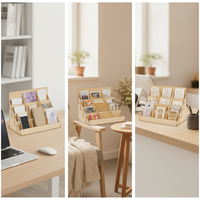 Wooden DIY Desktop Organizer Rack for Phone Storage and Model Tools