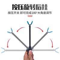 Button-Adjustable Fishing Rod Holder Rear Mount Carbon Pole Stand Antenna Full Metal Anti-Drop Fishing Accessory