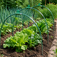 Tomato Greenhouse Fiberglass, Foil Tunnel for Raised Bed, 43cm Coated Rods, Small Greenhouse for Heat-Loving Plants
