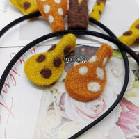 Wool Felt Cartoon Animal Antler Headband for Kids' Holiday Costumes and Hair Accessories