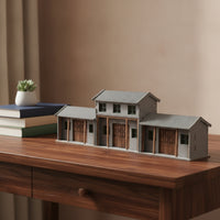 Siheyuan Model Traditional Courtyard House Model Cut Miniature Building Kit with Paint for Diorama Makers, Street Scene, Tabletop Display