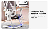 resting Function Reclining Office Chair with Footrest Adjustable Head and spine Support Ergonomic Recliner with Footrest 360-Degree rotate Seating Solution SGS Certified for Remote Workers, Students, Petite Users, Workstation, Studying, Study Room, Gaming